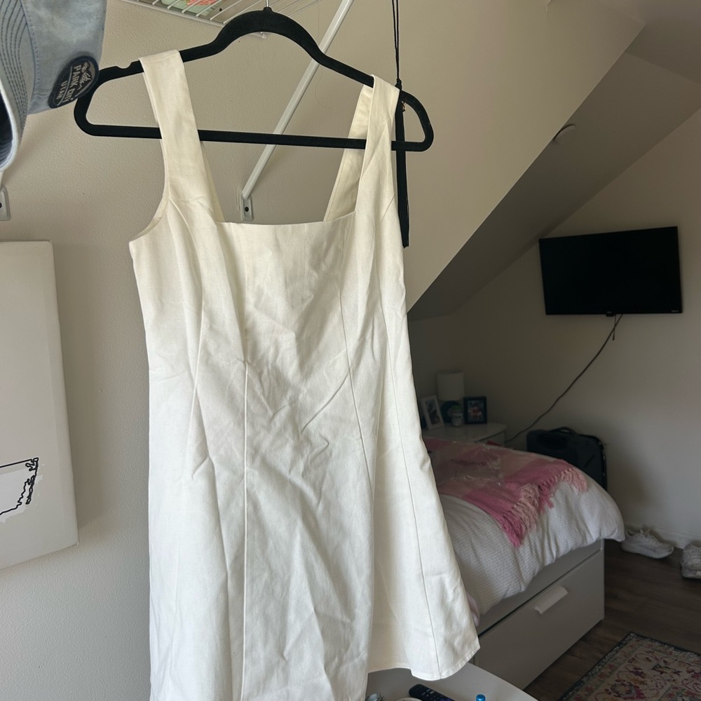 White A Line Graduation Dress